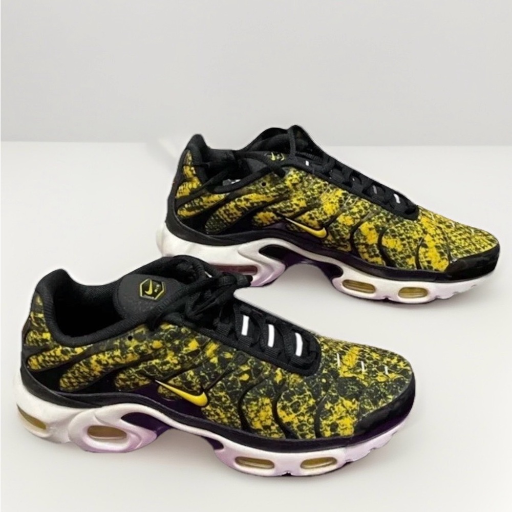 Nike Air Max Plus CT1555-001 Yellow Snakeskin Women's Running Shoes Size 8.5